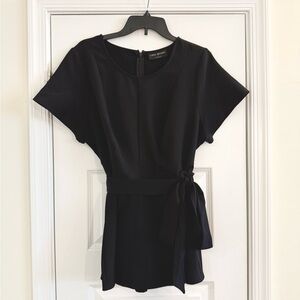 Lane Bryant Black Tie Waist Blouse Size 16 Office Business Casual